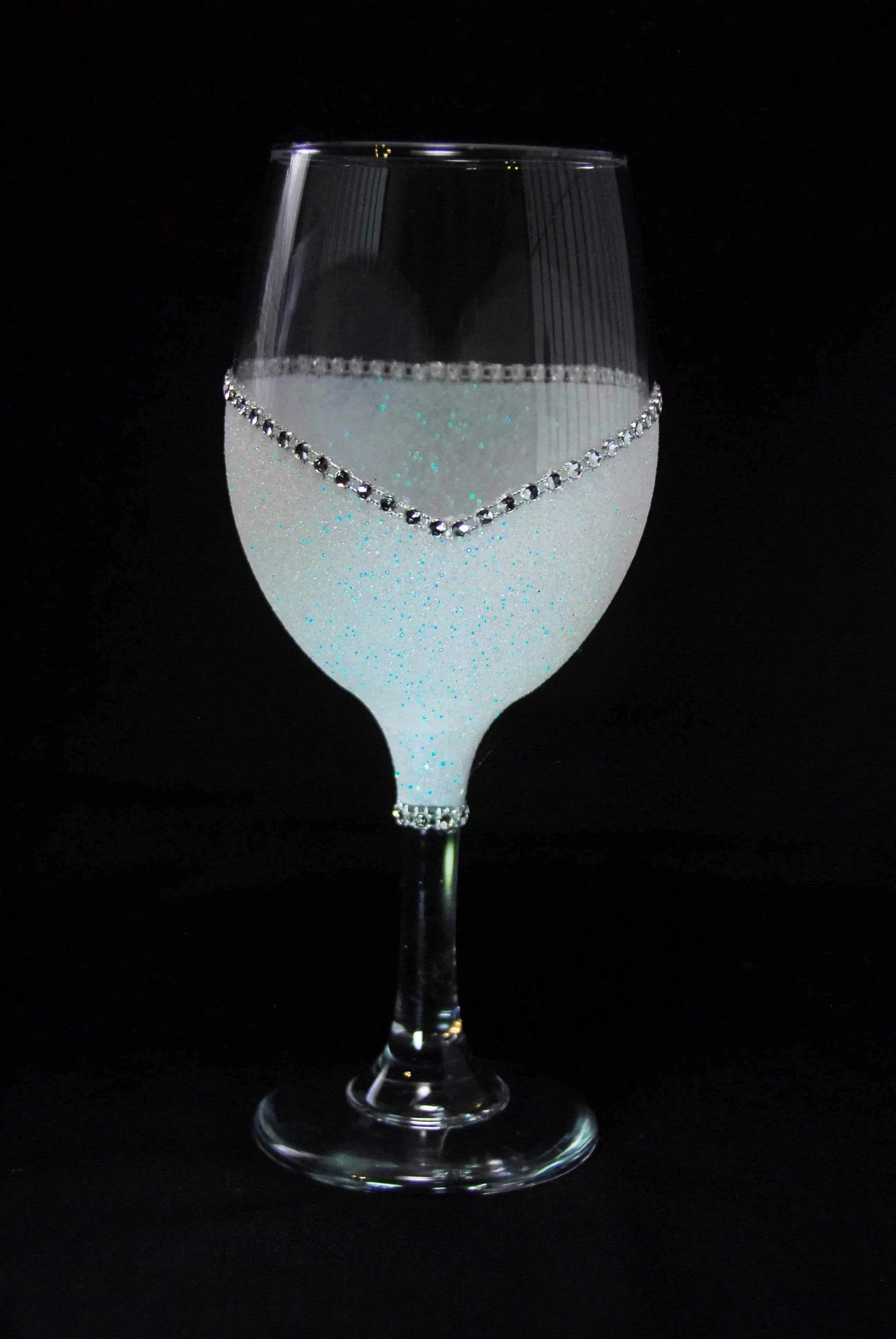 WineyBitches.Co - Wholesale Wine Glass - Valentine Schmalentine – Bling Glitter Glass Wine Glasses (Anti-Valentine’s Day Collection)7