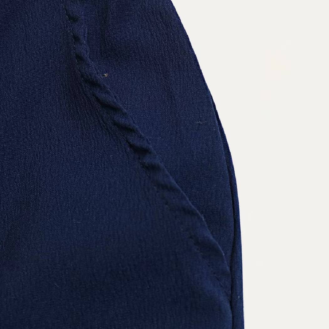 Bleu Marine Pantalon taille haute bleu marine à jambes larges en vente sur Faire5
