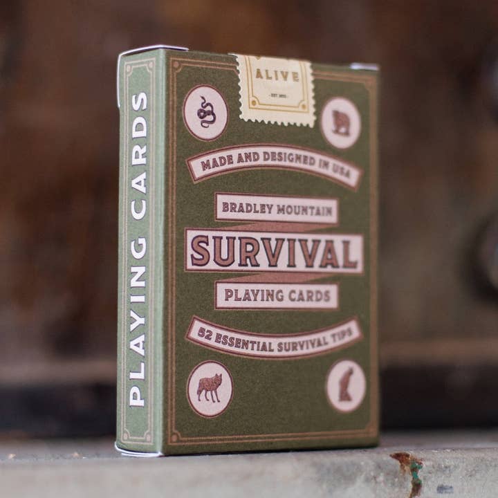 Survival Playing Cards - Green for wholesale by Bradley Mountain