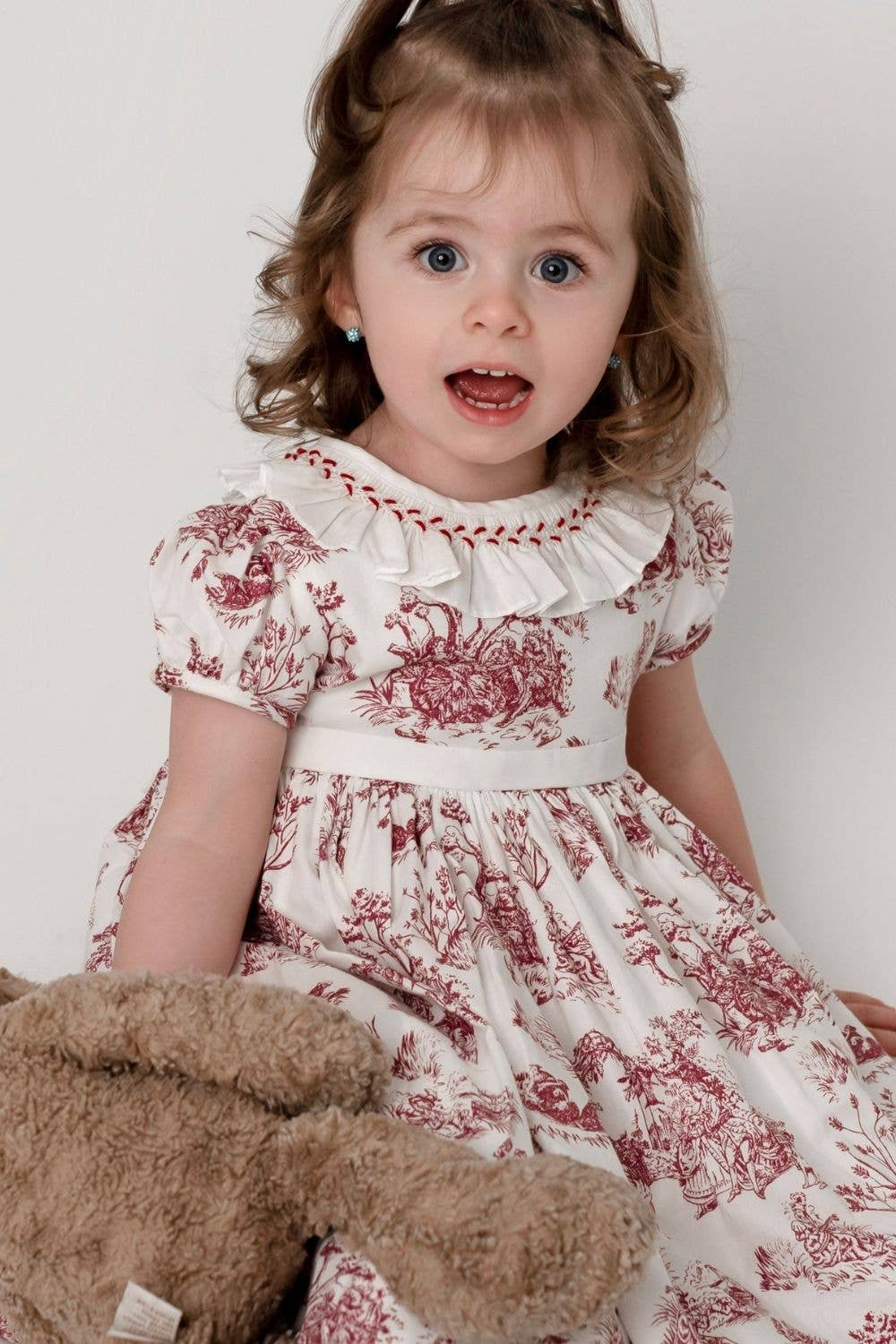 Annafie London Ltd - Venta al por mayor Vestido - Niños - Vestido Philippine con fruncido en burdeos5
