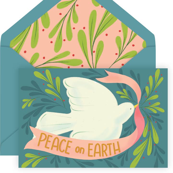 Peace On Earth S/5 Medium Hol Crd for wholesale by The Gift Wrap Company