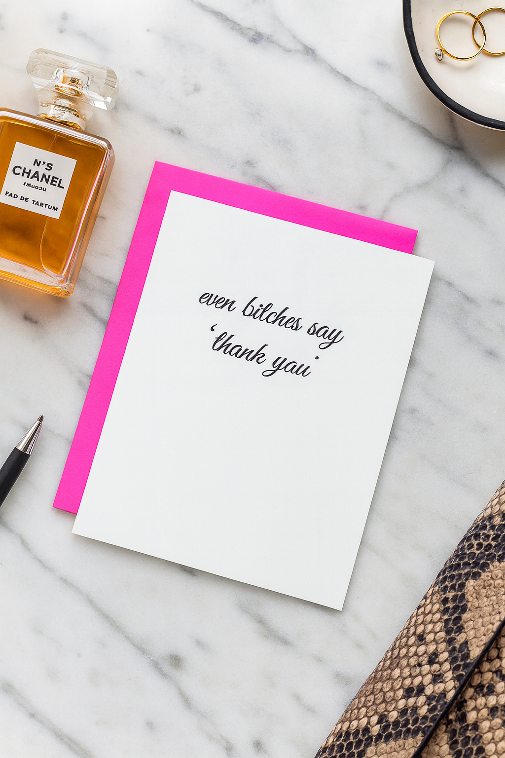 Chez Gagné – wholesale Tackkort – Även Bitches Säger Tack - Tack - Boktryckskort1