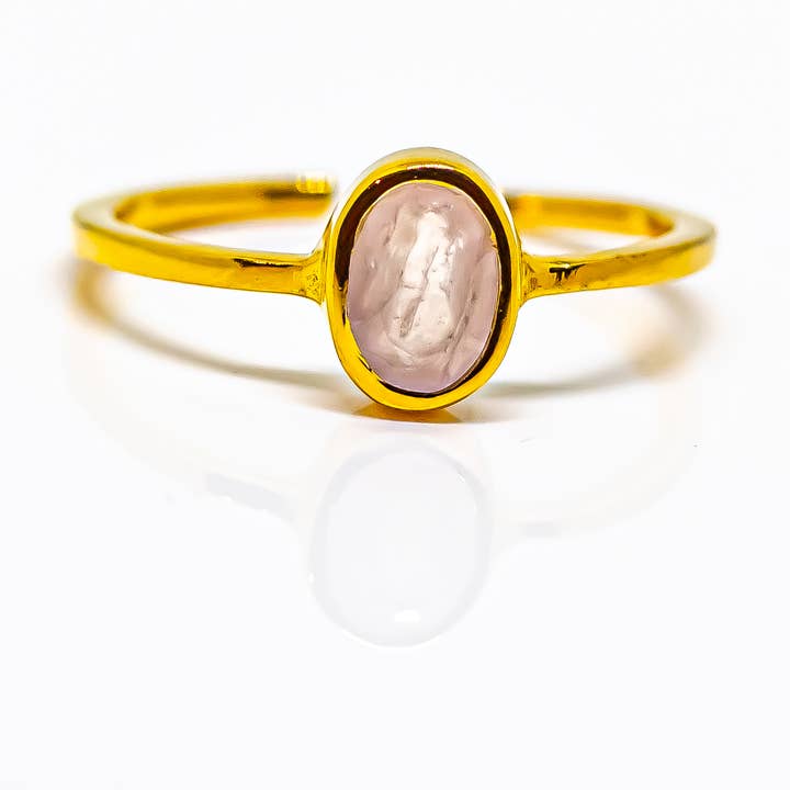 Quasar Gems USA - Wholesale Single Stone/Solitaire Ring - Moonstone Ring Sterling Silver 925 Gold0