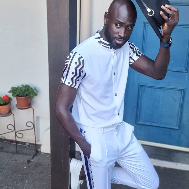 Ensemble chemise col mao et pantalon for wholesale by S.KEÏDGI