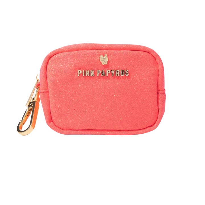 Pink Papyrus | Premium, Durable, & Stylish Dog Products – wholesale Pet poo bag dispenser – Ambrose Pink Glitter Poop Bag Dispenser And Treat Pouch