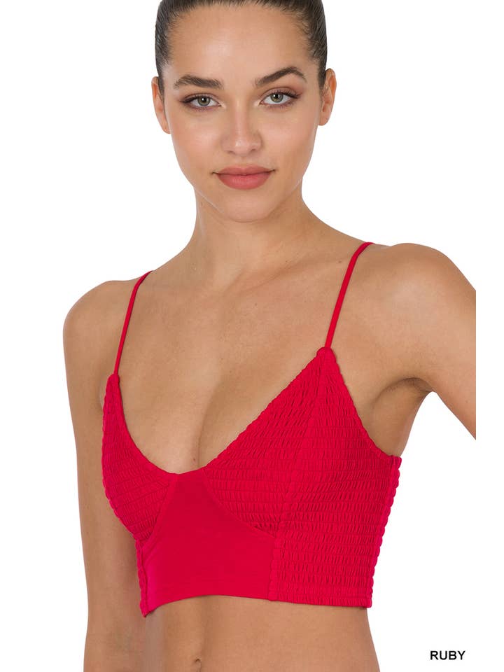 42POPS - Wholesale Bralette - Women's - ..SI-22629 SMOCKED TRIANGLE BRALETTE3