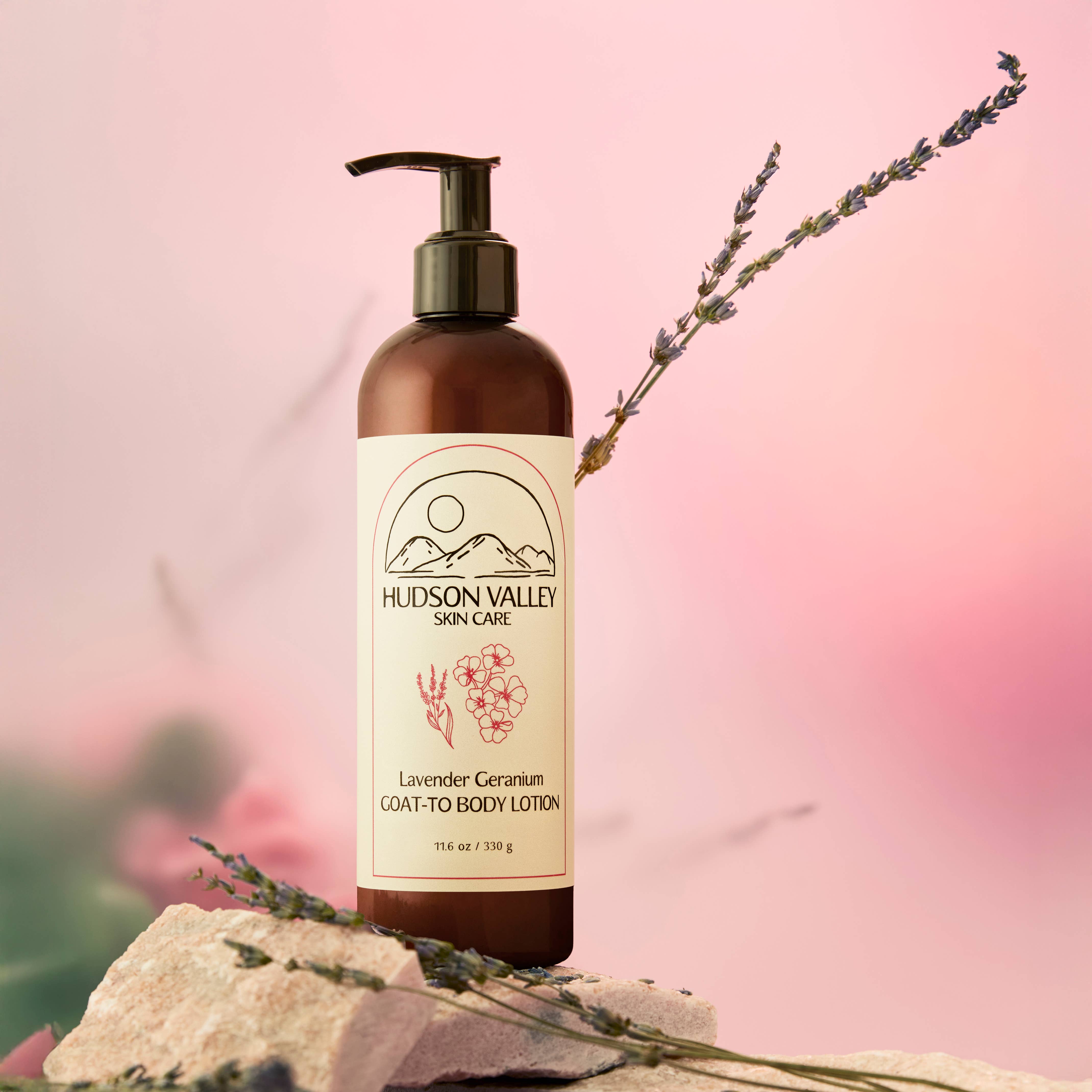 Hudson Valley Skin Care - Wholesale Body Cream/Lotion - Lavender Geranium Goat-to Body Lotion1