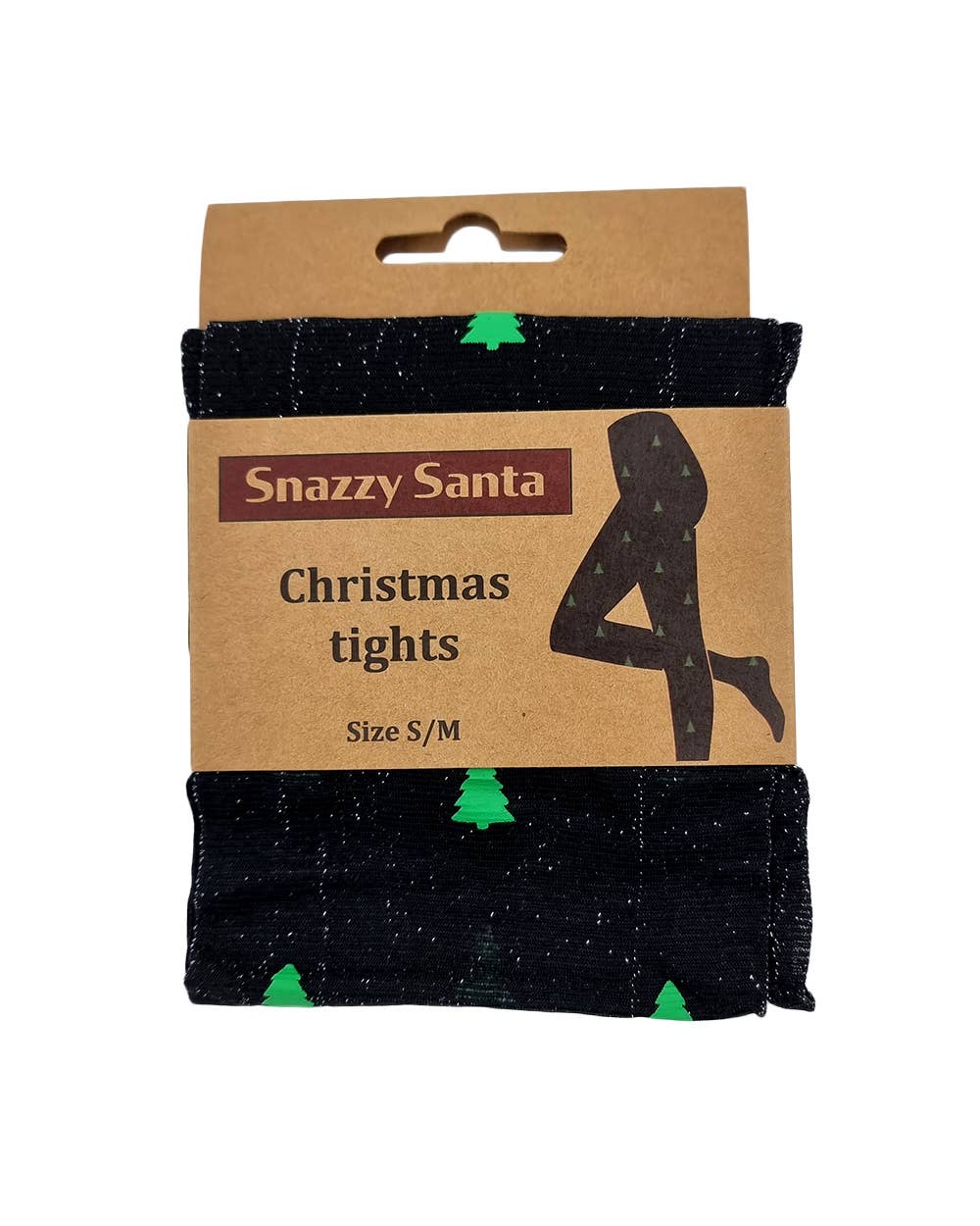 Snazzy Santa - Wholesale Tights - Women's - Christmas tights "Shimmering black with trees"2