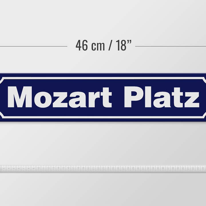 Femer - Wholesale Sign - Wooden sign note 46x10cm Mozart Platz Austria3