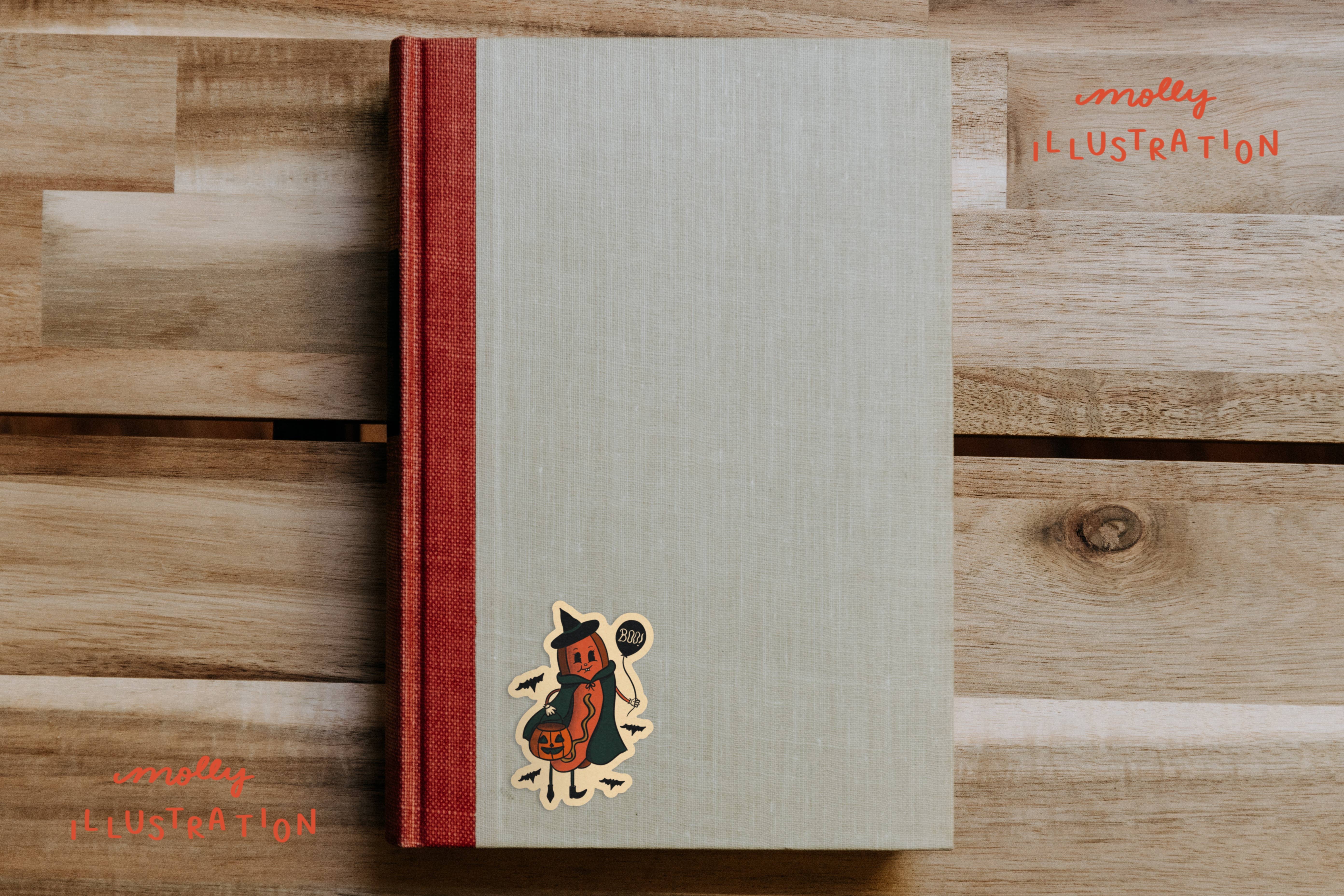 Molly Illustration - Wholesale Sticker - Feelin Halloweenie  Hot Dog waterproof vinyl sticker2