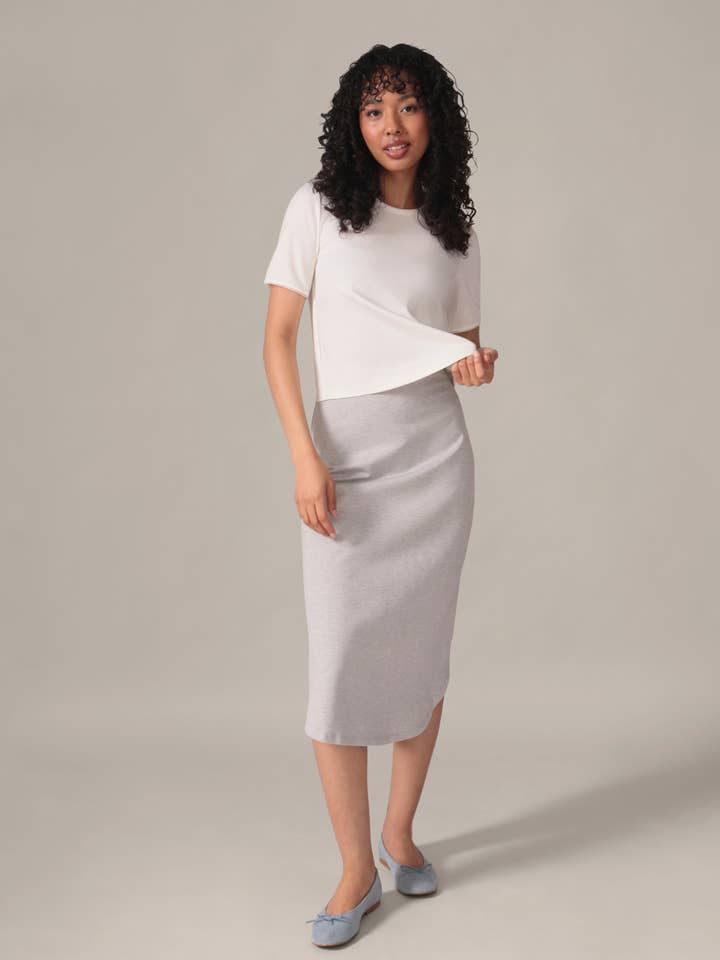 Rachel - Wholesale T-Shirt - Women's - The Perfect Tee - Light Ease knit in Ivory1