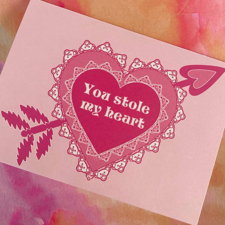 Grateful Dead Steal Your Heart Valentines Day Card for wholesale by Missy Bocu
