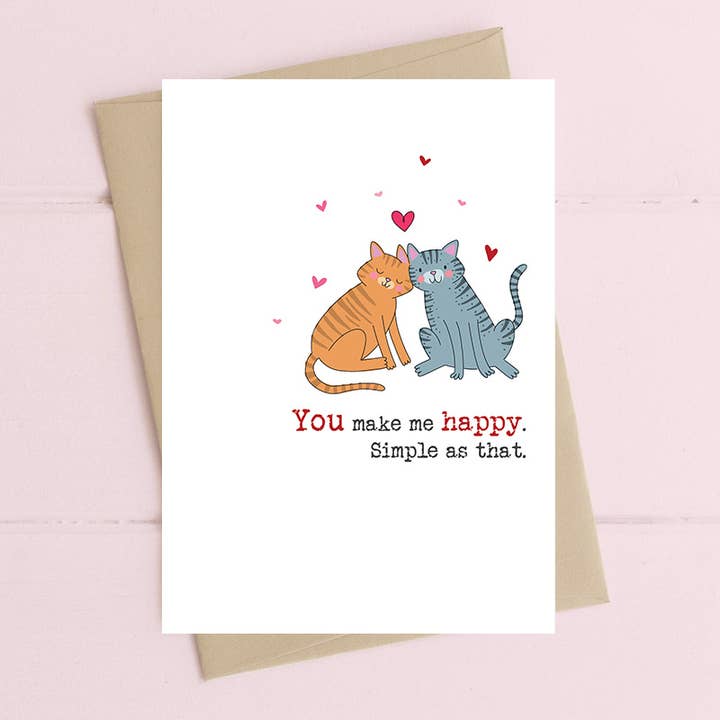 Tu me rends heureux - Carte de vœux pour la vente par Dandelion Stationery