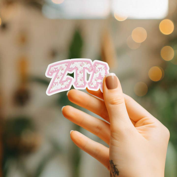 Aspen and Lark - Wholesale Sticker - Zeta Tau Alpha Sticker - Cottage Pink2