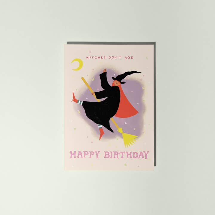 Little Black Cat Illustrated Goods - Wholesale Birthday Card - Witches Don't Age Birthday Card | Folky Card | Women's Card