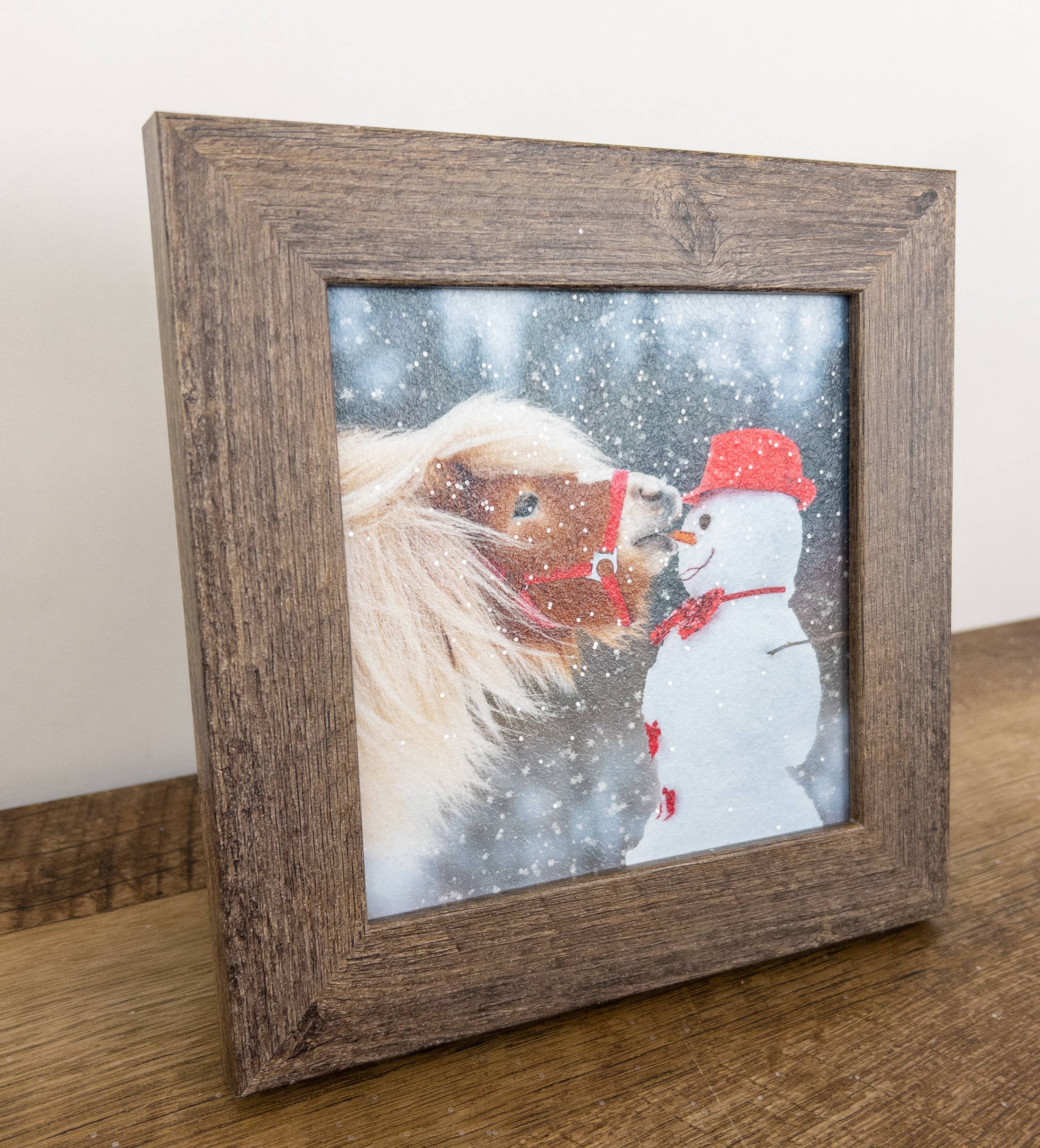 Summer Snow Art - Wholesale Christmas Wall Art - Snowman Horse Pony Can't Resist Art Picture Christmas2