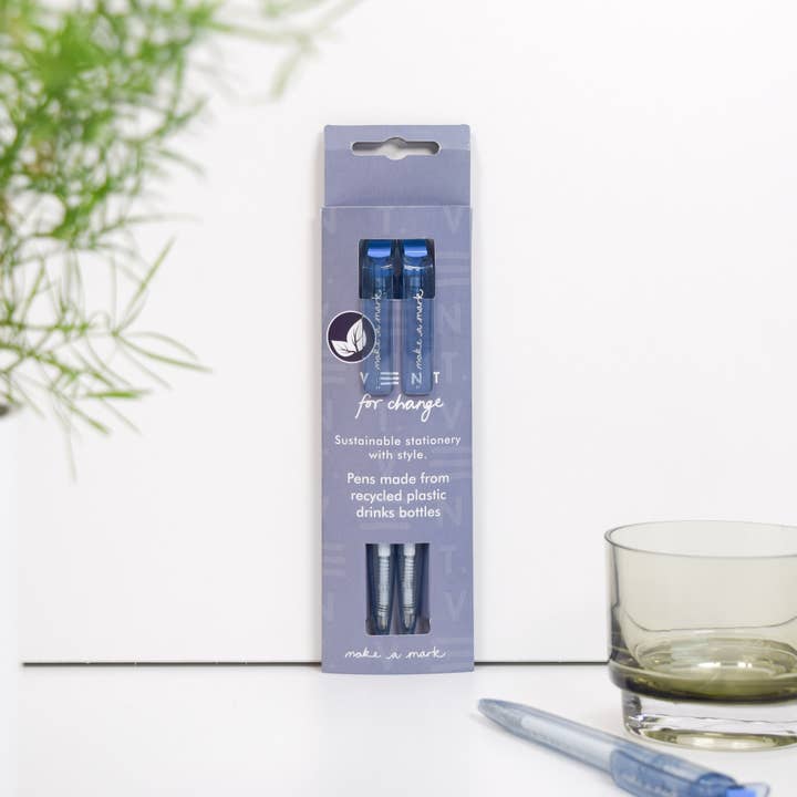 Pens Recycled Drinks Bottle Make a Mark – Dusty Blue for wholesale by VENT for Change USA