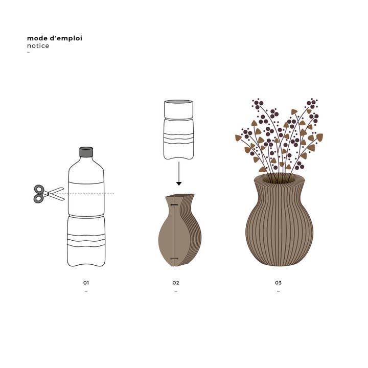 tout simplement - Vente Vases - Vase pliable en carton - cylindre