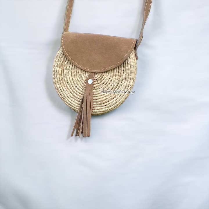 Raffia Handbag with Shoulder Strap for wholesale by HandmadeBestSeller