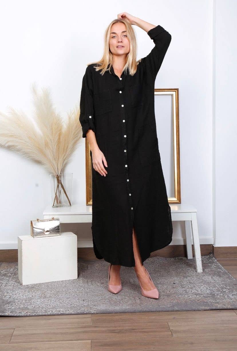 LÉA & LUC - Wholesale Dress - Women's - Long Dresses in 100% Linen REF. 11495