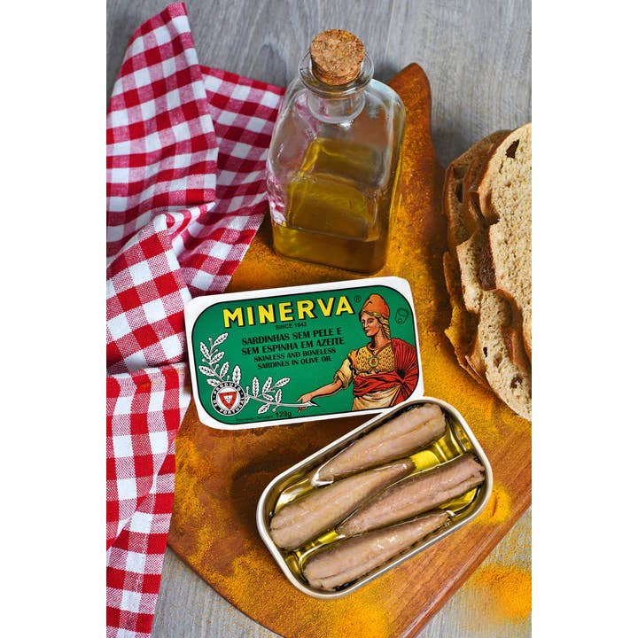 International Loft - Wholesale Tinned Fish - Minerva Gourmet Skinless,boneless Sardines in olive oil