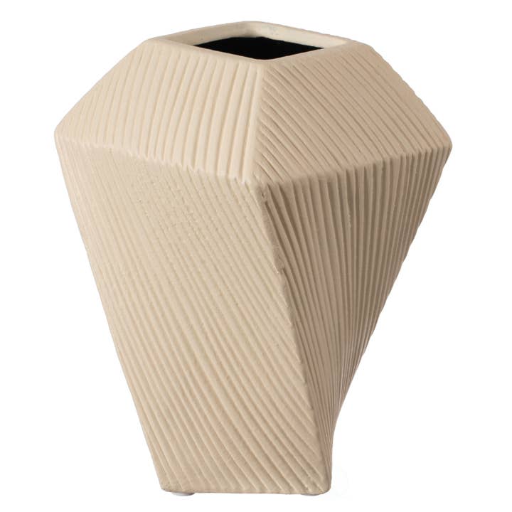Quickway Imports - Wholesale Vase - Decorative Ceramic Square Twisted Centerpiece Table Vase3