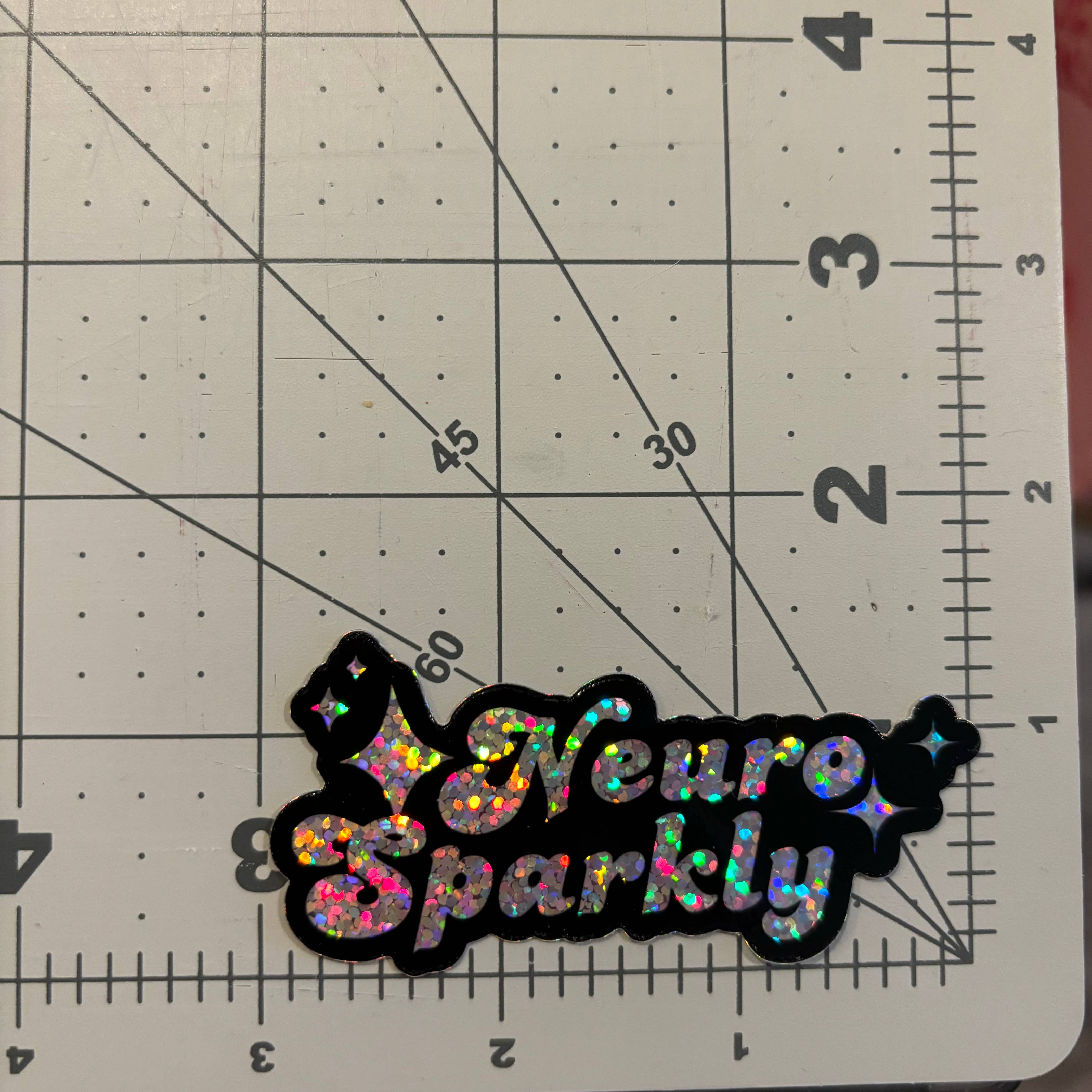 Comma Craft Co - Wholesale Sticker - Neuro Sparkly - Glitter Vinyl Laptop Bumper Sticker1