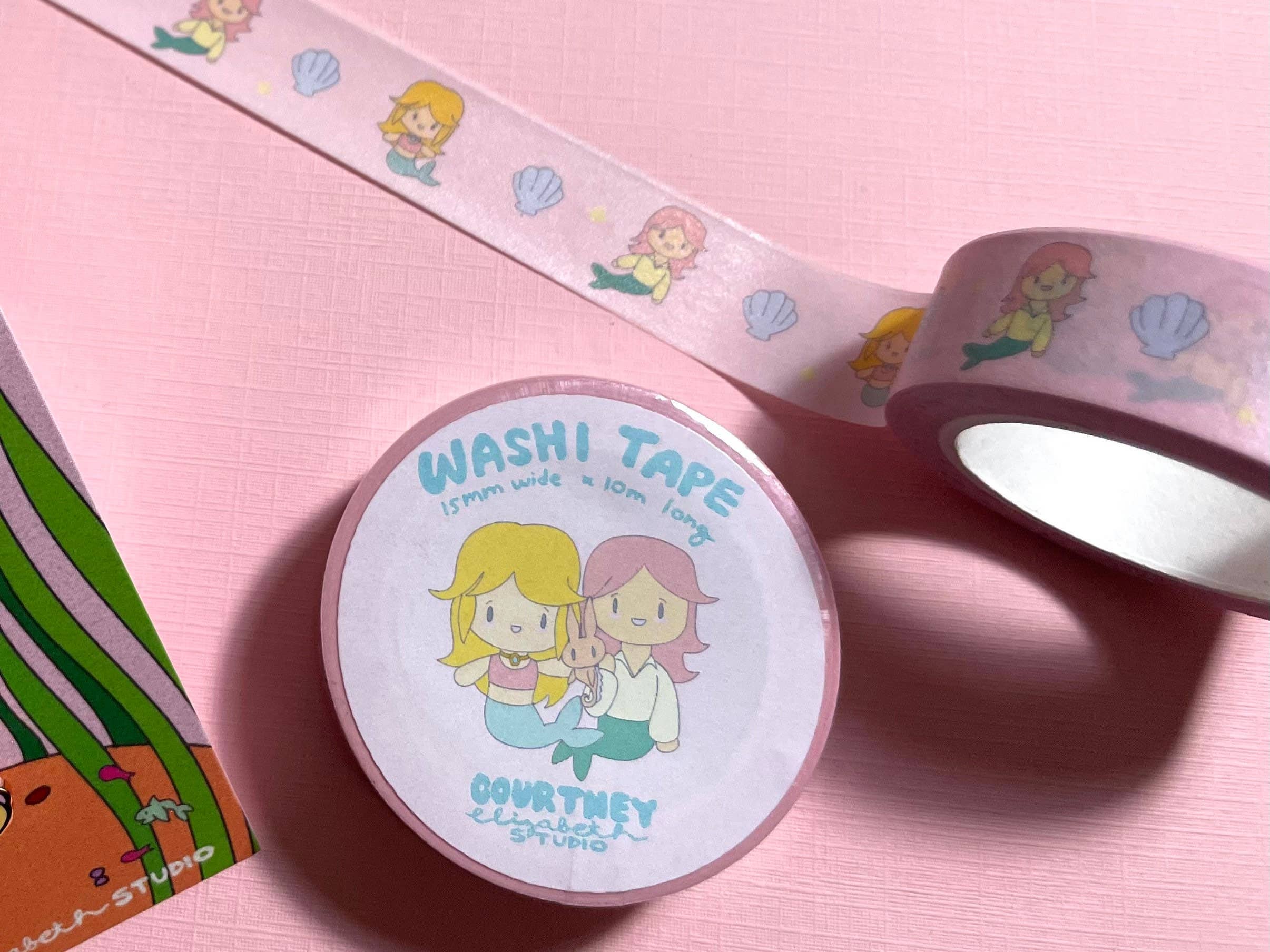 Courtney Elizabeth Studio - Wholesale Washi Tape - Chibi Mermaid Friends Washi Tape - Mermaid Mode1