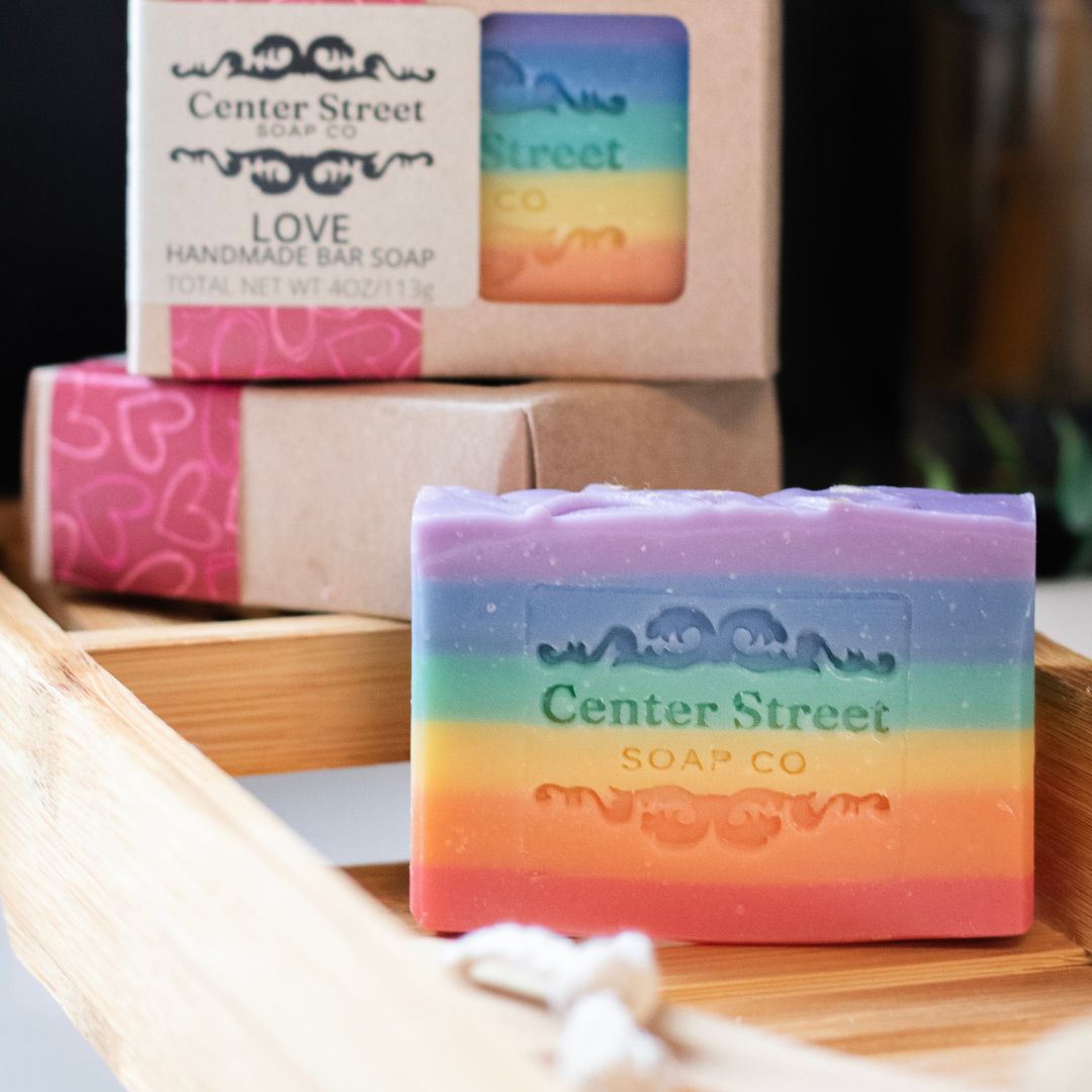 Center Street Soap Co - Wholesale Bar Soap - Love Rainbow Pride Handmade Bar Soap - 4oz5