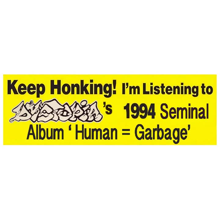 Dystopia Bumper Sticker for wholesale by Dale Zine
