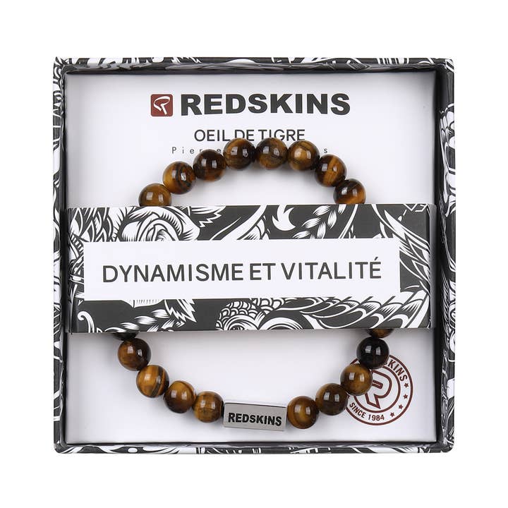 STELLA GREEN - Wholesale Beaded bracelet - Bracelets For Men Redskins® - Steel & natural stones10