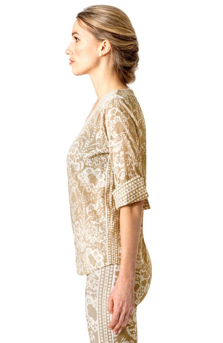 Gretchen Scott LLC - Wholesale Blouse - Women's - Let It Flow Top - Flora12