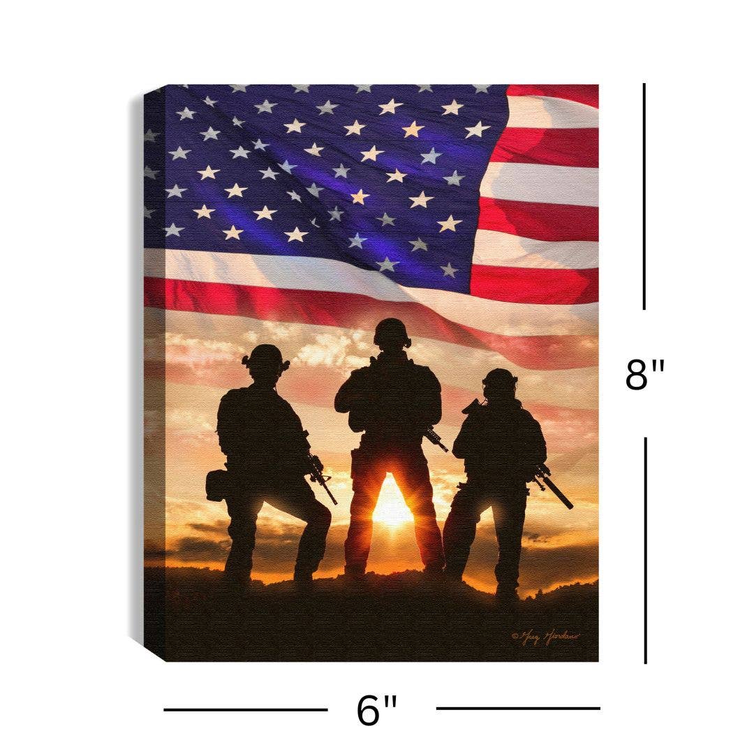 Glow Decor – wholesale Decorative tabletop object – Let Freedom Ring 8x6 Lighted Tabletop Canvas2