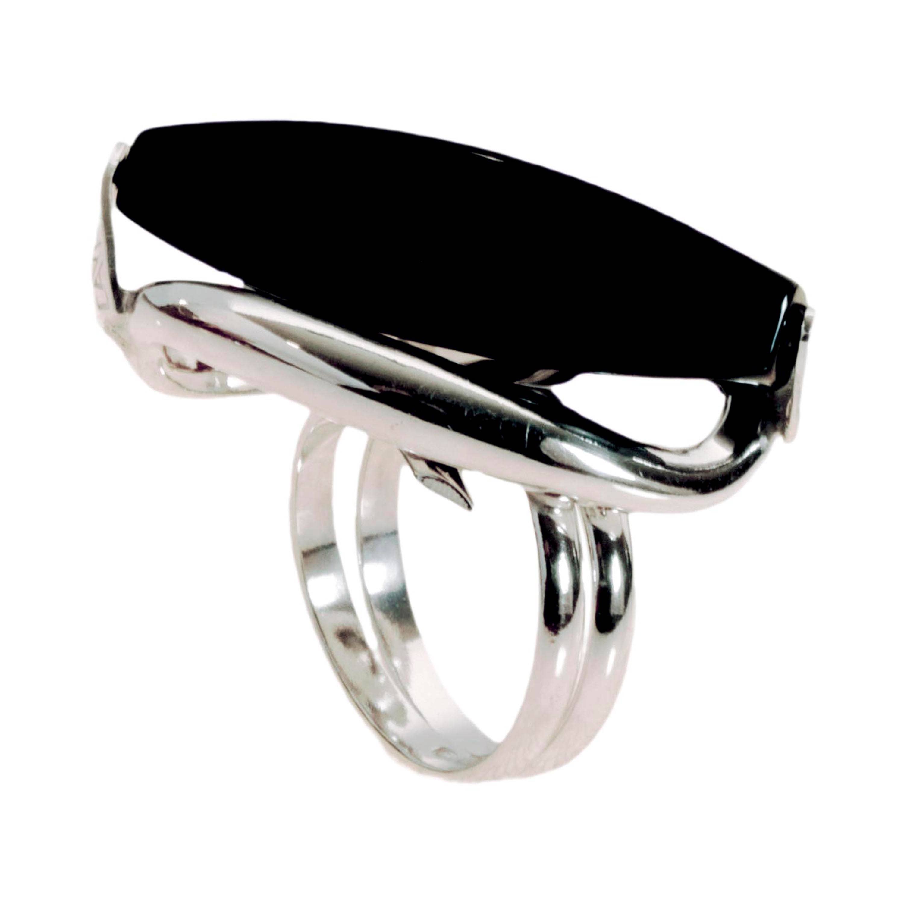 Cavas  gioielli – Großhandel Cocktail-/Statement-Ring – 925er Sterlingsilberring mit schwarzem Onyx-Stein5