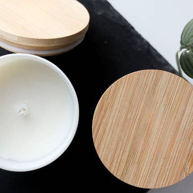 Wholesale Candles – Engroshandel Glaslys – 8 oz engros matte hvide stearinlys | Juleduft