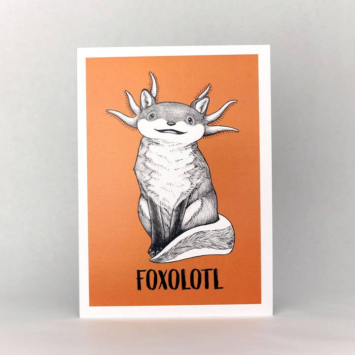 Whatif Creations – wholesale Everyday greeting card – Foxolotl 5x7" Greeting Card4
