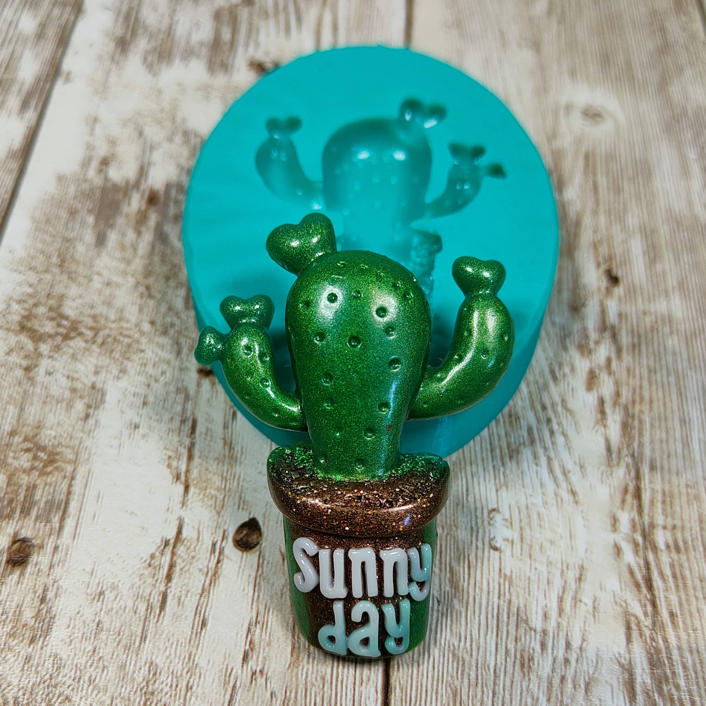 Serena Creazione di Serena Stampone - Vente Kit de bricolage - Moule Cactus Sunny Day 5cm en silicone pour résine et plâtre2