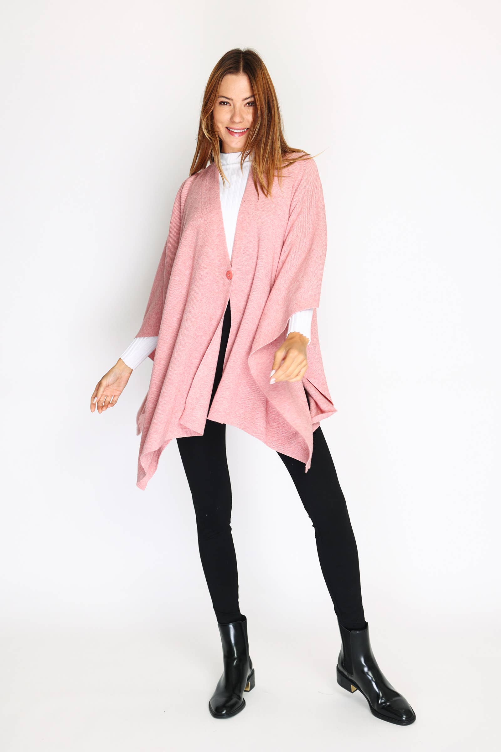 ORNELLA PARIS - Wholesale Poncho - Women's - Ponchos with one button LEL-G8757

9