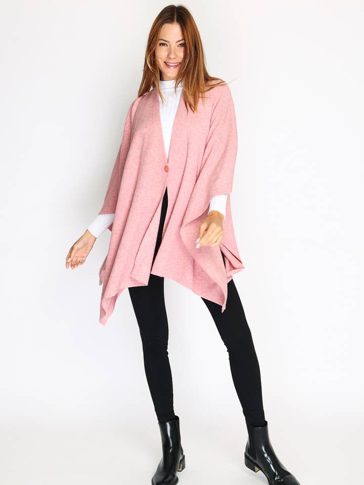 ORNELLA PARIS - Wholesale Poncho - Women's - Ponchos with one button LEL-G8757
9