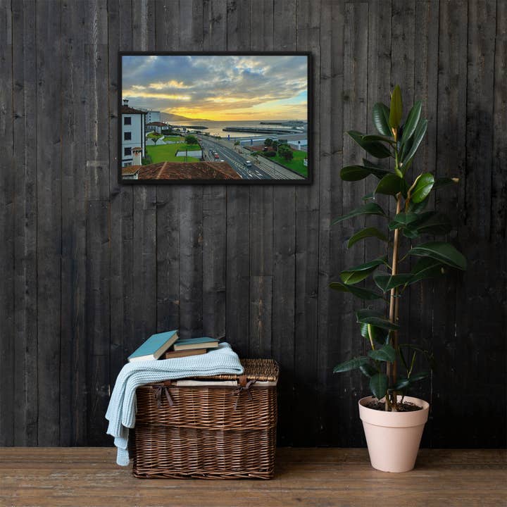 Harbor Sunrise Framed Canvas Prints for wholesale by Monmouth Paragon