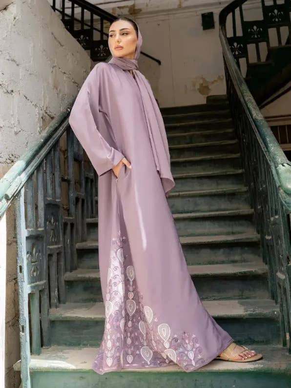 Abaya bordada en khulood para venta al por mayor de Zod
