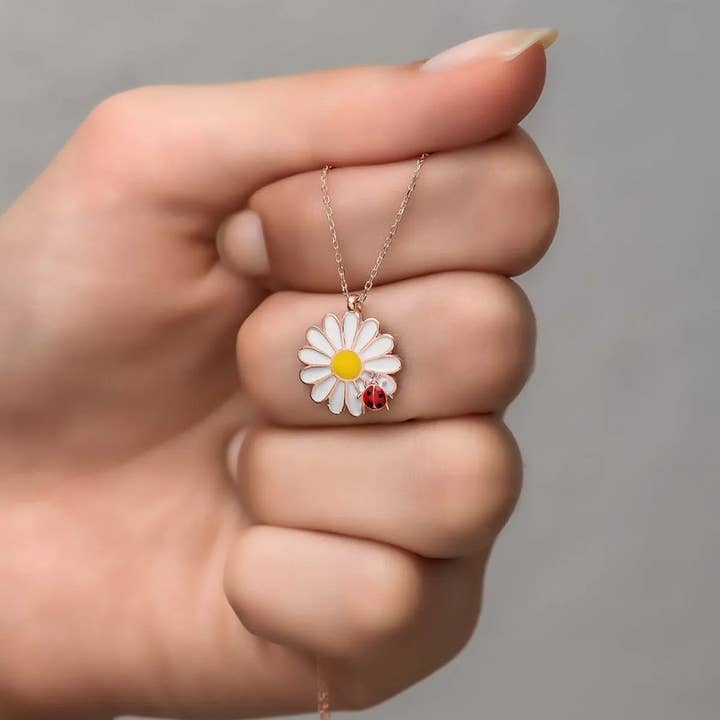 Umays Boho – wholesale Hänge-/berlockhalsband – Söt halsband för kvinnor, tusensköna halsband, silver halsband