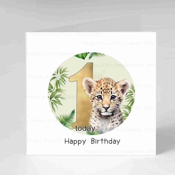 Leopard Birthday Card - Ages 1-9 for wholesale by HEAPS OF FUN