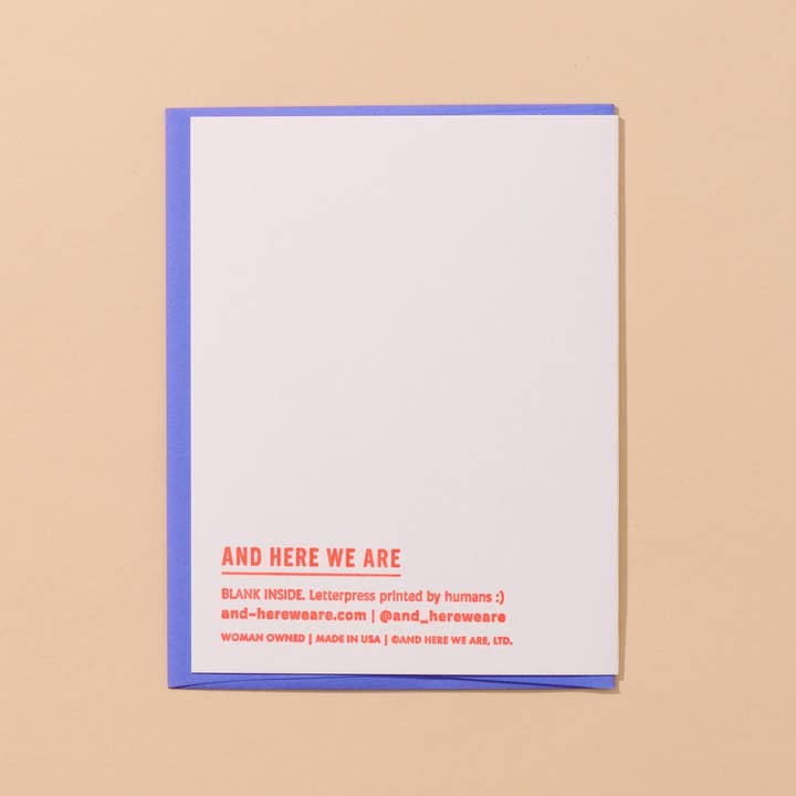 And Here We Are - Wholesale Housewarming Card - Happy New Home Letterpress Food Icons Housewarming Card- Made in USA2