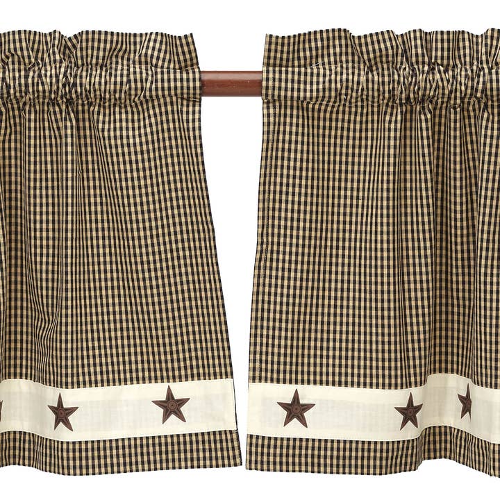 Window Tier - Star Black Check for wholesale by Accent Linen