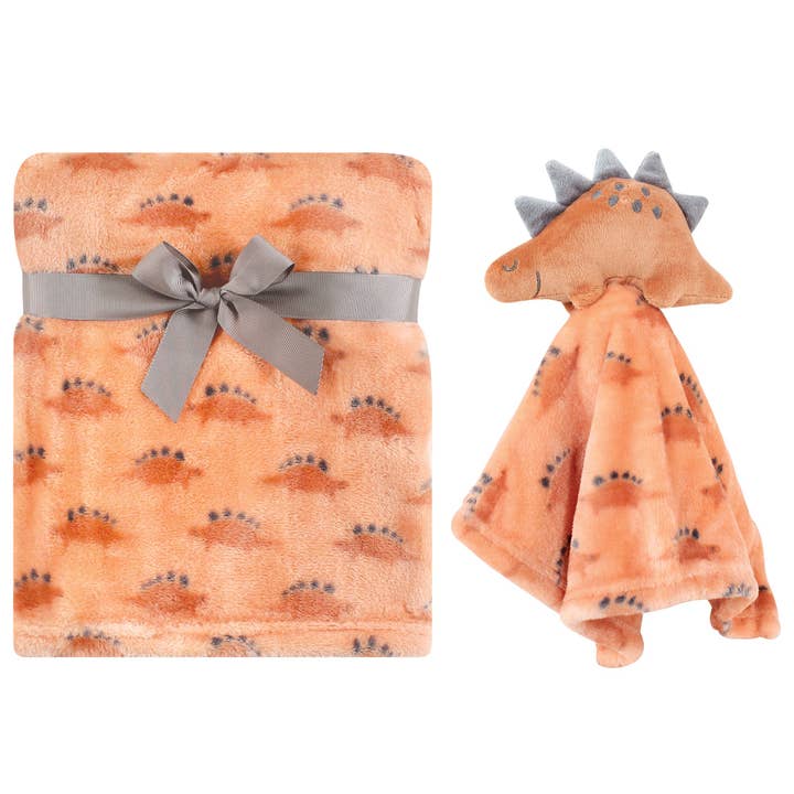 Hudson Baby Plush Blanket with Security Blanket, Stegosaurus for wholesale by BabyVision