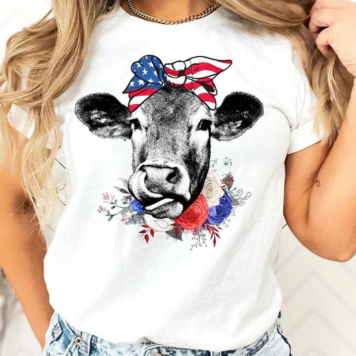 Chemise Patriotic Cow - Chemise du 4 juillet pour la vente par The Shirt Company