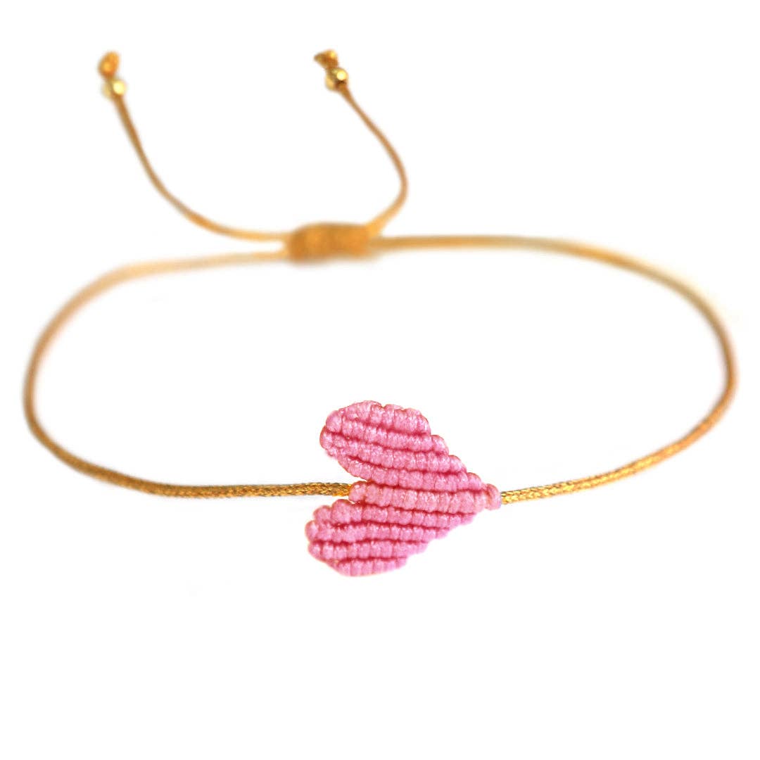Love Ibiza - Wholesale Woven/Braided Bracelet - Armband light rosé heart0