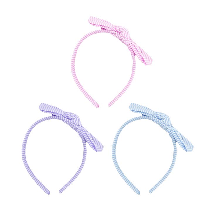 Seersucker Bow Headband for wholesale by Bits & Bows