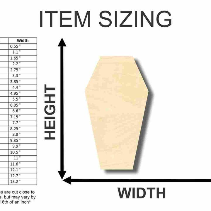 REMOVED BRAND - Wholesale Craft Supplies - Unfinished Wood Coffin 2D Shape - Halloween - Craft - up to 24" DIY
